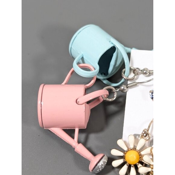 ICING Spring Flower Pot Dragonfly Turtle Earrings Set of 9 - Picture 5 of 6